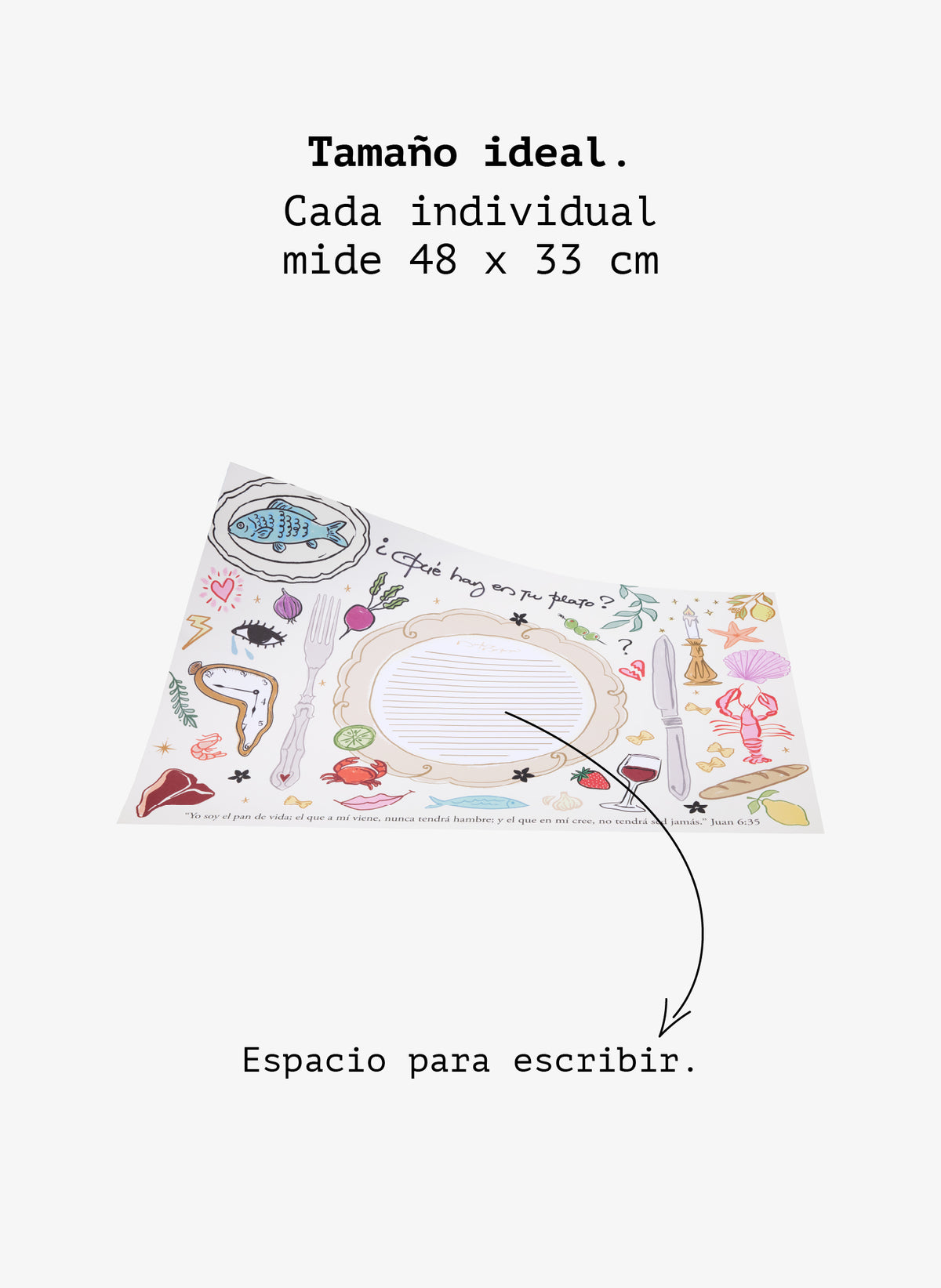 SET DE INDIVIDUALES - ¿QUÉ HAY EN TU PLATO? - Marlene Montaner