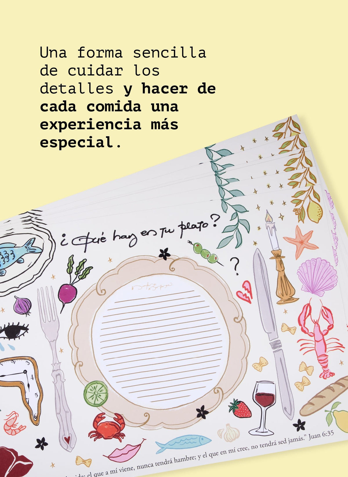 SET DE INDIVIDUALES - ¿QUÉ HAY EN TU PLATO? - Marlene Montaner